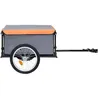 Image de Remorque de bicyclette VENTE-FLASH - Remorque de vélo - gris et orange 65 kg @65130415