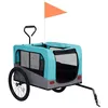 Image de Remorque de bicyclette VENTE-FLASH - Remorque de vélo - pour chiens et poussette 2-en-1 bleu et gris @97372361