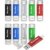 Image de Lot de 10 clés USB C 16 Go USB C 2.02 en 1 RapideOTG Clé USB C 16 Go 2 en 1 Type C USB 2.0 en MétalPen Drive 16 Go USB Flash