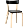 Image de ARTEK chaise CHAIR 69 (Bouleau laqué naturel, assise noire - Bois courbé et contreplaqué)
