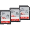 Image de Cartes mémoire SDHC Ultra 32 Go - SanDisk - Lot de 3 - Classe 10 - Vitesse de transfert jusquà 120 Mo/s