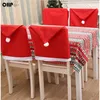 Image de Housse de dossier de chaise - OHP - Chapeau Père Noël - 60cm x 50cm - Mélange Coton - Rouge