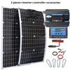 Image de PANNEAU SOLAIRE - WOODOURS - Kit panneaux solaires 2000W 12V onduleur 4000W système complet maison extérieur noir 110V