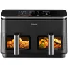Image de Air Fryer 2 Compartiments - WOODOURS - 8.5L - 8-en-1 - Économie dénergie - Noir