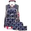 Image de Trousse et Cartable à Roulette LECOO - Noir - Pour Enfant - Primaire - Avec Lunch Box et Trousse