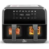 Image de UTEN Air Fryer Double Zone 8LFriteuse Sans Huile 1700W 2 Compartiments 4L+4L Fenêtre Visible 8 Programmes Écran LED Tactile
