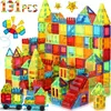 Image de Blocs de construction magnétiques - WISE BLOCK - 131 pièces - 2 voitures - Jouets éducatifs pour enfants