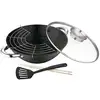Image de Wok Renberg Aromany Noir Fonte Black (ø 28 Cm) (4 Pcs)