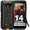 Image de Telephone portable DOOGEE S41T Robuste Smartphone 8+64Go 5.5 6300mAh Android 13 Carte T-Flash jusquà 1TB Double SIM NFC - Orange