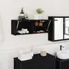 Image de Meilleures Meuble de rangement suspendue Armoire murale de bain noir 80x25x30cm - bois dingénierie SSD85226674