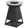 Image de BALI OUTDOORS Braséro Plancha 3 en 1 Ø585 cm foyer extérieur barbecue au bois et charbon plancha inox noir