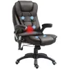 Image de Fauteuil de bureau - HOMCOM - massant et chauffant électrique ergonomique pivotant confort - synthétique - brun