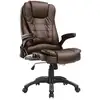 Image de Fauteuil de bureau direction pivotant massant chauffant électrique revêtement synthétique chocolat