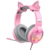 Image de Casque gaming - GAMENOTE - H2233d - Rose - Éclairage RGB - Haut-parleur 50mm