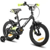 Image de Vélo denfant - HILAND - 16 pouces - Roues stabilisatrices - Freins en V - Noir et vert