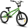 Image de Hiland 20 Kids BMX Freestyle Bike avec 2 repose-pieds en acier et roue libre rotation à 360 degrés-Vert