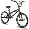 Image de Hiland 20 Kids BMX Freestyle Bike avec 2 repose-pieds en acier et roue libre rotation à 360 degrés-Noir