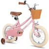 Image de Vélo pour enfants - HILAND - 16 pouces - Rose - Frein à main - Stabilisateurs inclus