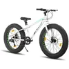 Image de VTT - 26 - Freins à disque pneus larges Shimano 7 vitesses - Idéal pour les trajets urbains et laventure - Unisexe - Blanc