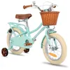 Image de Vélo pour enfant - JOYSTAR 16 - Avec panier avant et porte-bagages arrière - Idéal pour les balades en parc pour les filles - Vert