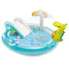 Image de Aire de jeux gonflable - INTEX - Alligator - 160 Litres - 2 ans+ - 201 x 160 x 84 cm - Inclus : 1 bouée canard et un sceau gonflable
