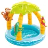 Image de Piscine Gonflable Bébé Tropical Pvc Bleu Clair Jaune Vert Orange Rouge 102 X 86 Cm Intex
