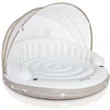 Image de Matelas Gonflable Intex Lounge De Piscine Caraibes Avec Pare-soleil Et Supports Boissons