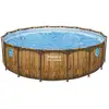 Image de Bestway Piscine Hors Sol Tubulaire Ronde Bestway Power Steel Swim Vista 488 X 122 Cm Décor Bois