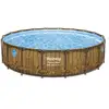 Image de Piscine Tubulaire Power Steel Swim Vista 5,49 x 1,22 m - Bestway Ronde Effet Bois