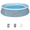 Image de Kit piscine gonflable bestway - fast set  - 457 x 107 cm - ronde (filtre a cartouche, échelle, 1 cartouche) 57372