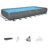 Image de Kit piscine hors sol tubulaire BESTWAY - APX 365 - 956 x 488 x 132 cm - Rectangulaire (Filtre à sable 500g polysphère échelle bâc