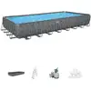 Image de Kit piscine hors sol tubulaire bestway - apx 365 - 956 x 488 x 132 cm - rectangulaire (filtre a sable, 500g polysphere, échelle, bâc