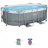 Image de Kit piscine hors sol tubulaire bestway - steel pro max  - 305 x 200 x 84 cm - ovale (livrée avev filtre a cartouche et 1 cartouche) 5614A