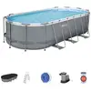 Image de Kit piscine hors sol tubulaire bestway - steel pro max  - 549 x 274 x 122 cm - ovale (filtre a cartouche, bâche, échelle) 56710
