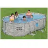 Image de Kit piscine hors sol tubulaire bestway - steel pro max - 427 x 250 x 100 cm - ovale (filtre a cartouche, échelle, bâche, 1 cartouche 56714