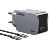 Image de Chargeur Mural Ugreen Nexode Pro 65w 2xusb-c 1xusb-a Avec Câble Usb-c 1.5m Gris