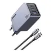 Image de Chargeur Secteur Nexode Pro Gan 100w 3 Ports Noir Gris 71x43x33 Mm Ugreen