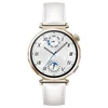 Image de Montre Connectée Huawei Watch Gt 5 41 Mm Doré En Acier Inoxydable Avec Bracelet En Cuir Reconstitué Blanc