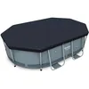 Image de Bâche de sécurité - BESTWAY - Ovale 300 x 200 cm - PVC 175 gr/m2 - Drainage intégré - Cordes de fixation