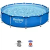 Image de Kit Piscine hors sol tubulaire BESTWAY - Steel Pro  - 366 x 76 cm - Ronde (Livrée avec un filtre à cartouche)