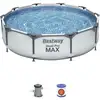 Image de Bestway Piscine Hors Sol Tubulaire Ronde Bestway Steel Pro Max 305 X 76 Cm Gris Clair