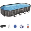 Image de Bestway Piscine Hors Sol - - Ovale Power Steel Décor Bois - 732 X 366 X 122 Cm