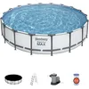 Image de Kit Piscine hors sol tubulaire BESTWAY - Steel Pro Max  - 549 x 122 cm - Ronde (Avec filtre à cartouche une bâche et une échelle)