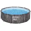 Image de Bestway Piscine Hors Sol Steelpro Max Ronde Decor Bois, 366 X 100 Cm, Filtre A Cartouche, Echelle, Diffuseur Chemconnect