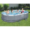 Image de Ensemble de piscine autoportante Bestway Power Steel ovale 488x305x107 cm - Gris - Filtre à cartouche