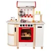 Image de Cuisine multifonction en bois pour enfant - Hape E8018 - Rouge beige et blanc
