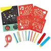 Image de Chalks And Stencils Art - Set De Craies Avec Des Pochoirs