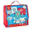Image de Kit Du Petit Docteur Hape Coffret 22 Pièces Plastique Rouge Bleu Mint 26x21x7 Cm Hape
