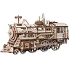 Image de ROKR Maquette Bois Découpe Au Laser 3D Puzzle Locomotive en Bois Modèle Dartisanat avec Mécanique Gear Jouets pour Garçons et Fille