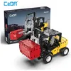 Image de Set De Construction Chariot Élévateur Cada 388 Pièces Jaune Avec Conteneur